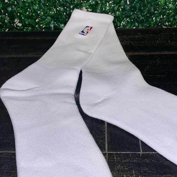 (3) Pairs NBA Logoman Crew Socks - White - Large - Picture 3 of 3
